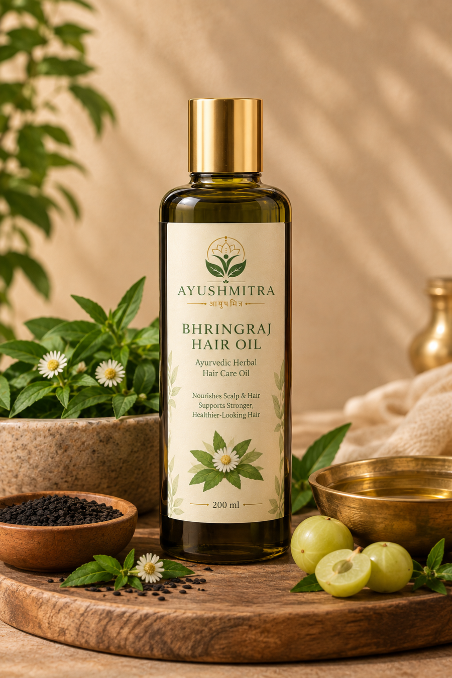 Ayushmitra Bhringraj Hair Oil | Ayurvedic Herbal Hair Care Oil