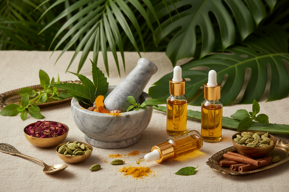 Ayurvedic herbs and natural ingredients